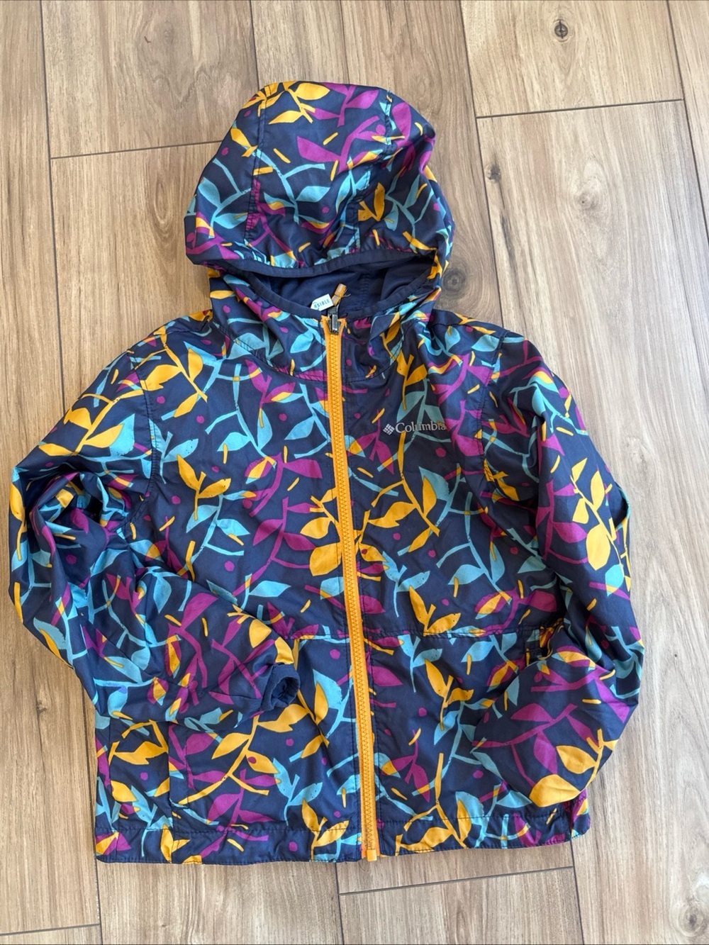 COLUMBIA Jacket Youth XS Pixel Grabber Reversible Hooded Full Zip Blue